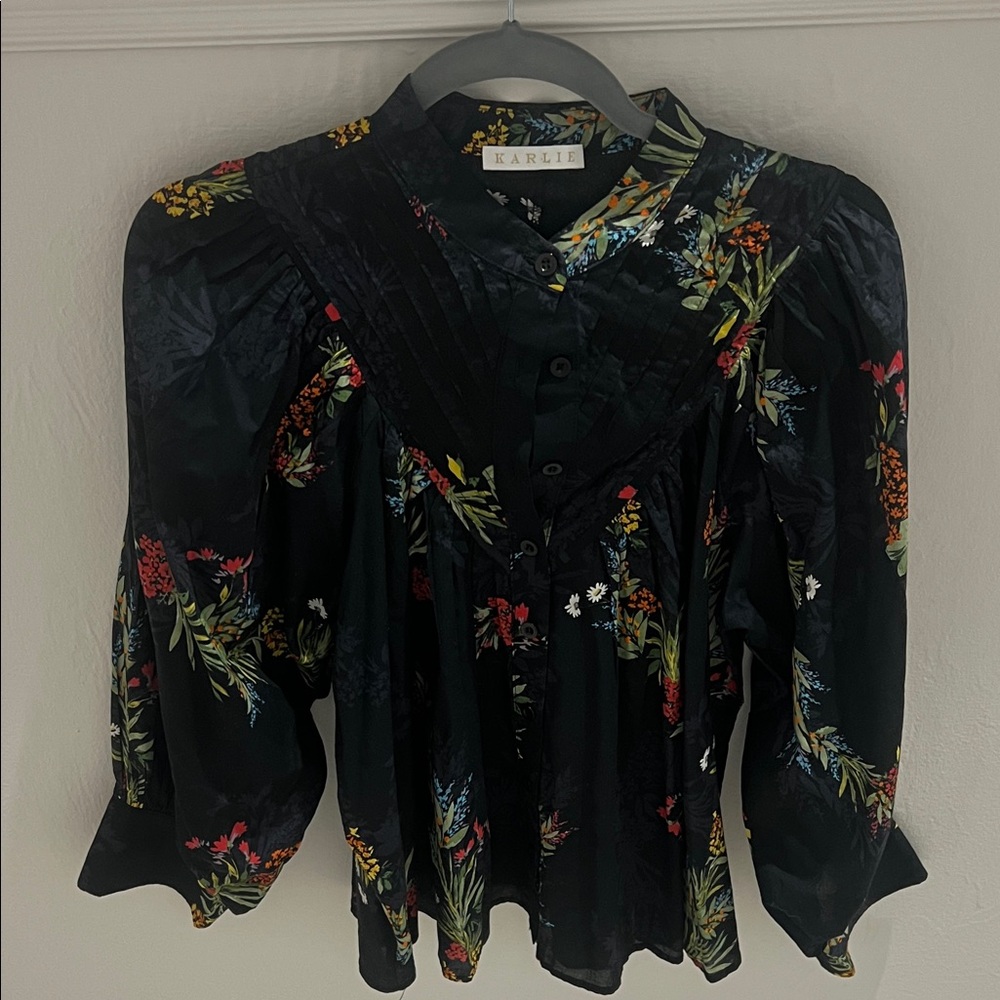 Karlie Black Floral Blouse